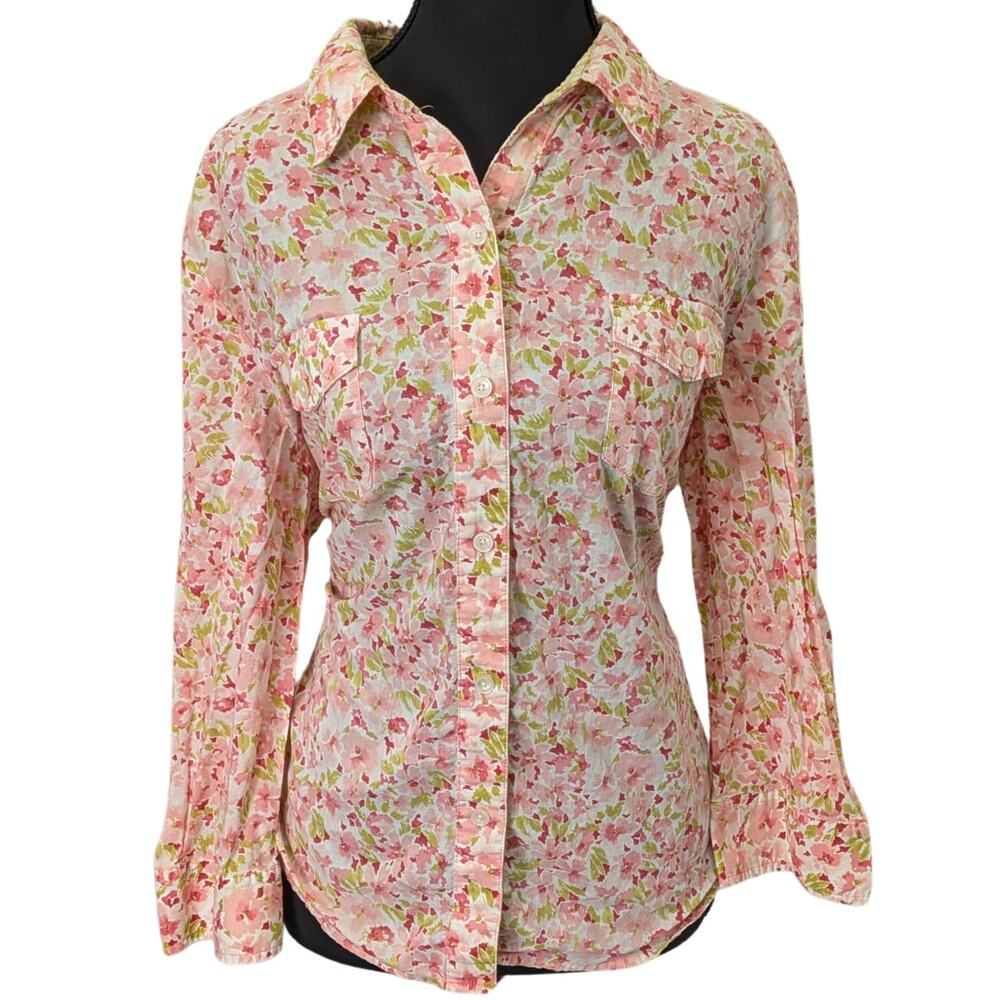Long-Sleeve Floral Print Button-Down | Women's XL